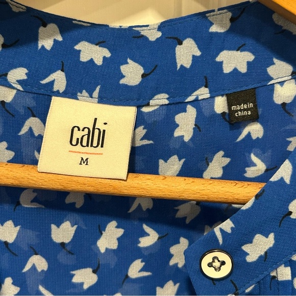 Cabi Blouse Womens Electric Blue Peplum Ruffle Sleeveless Sheer 5530, Size Med - Picture 4 of 5